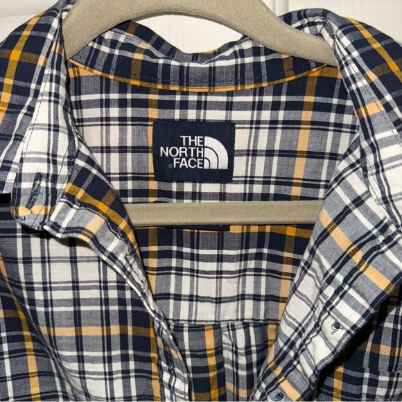 The North Face Checkered Shirt in Navy and Mustard - Picture 3 of 5